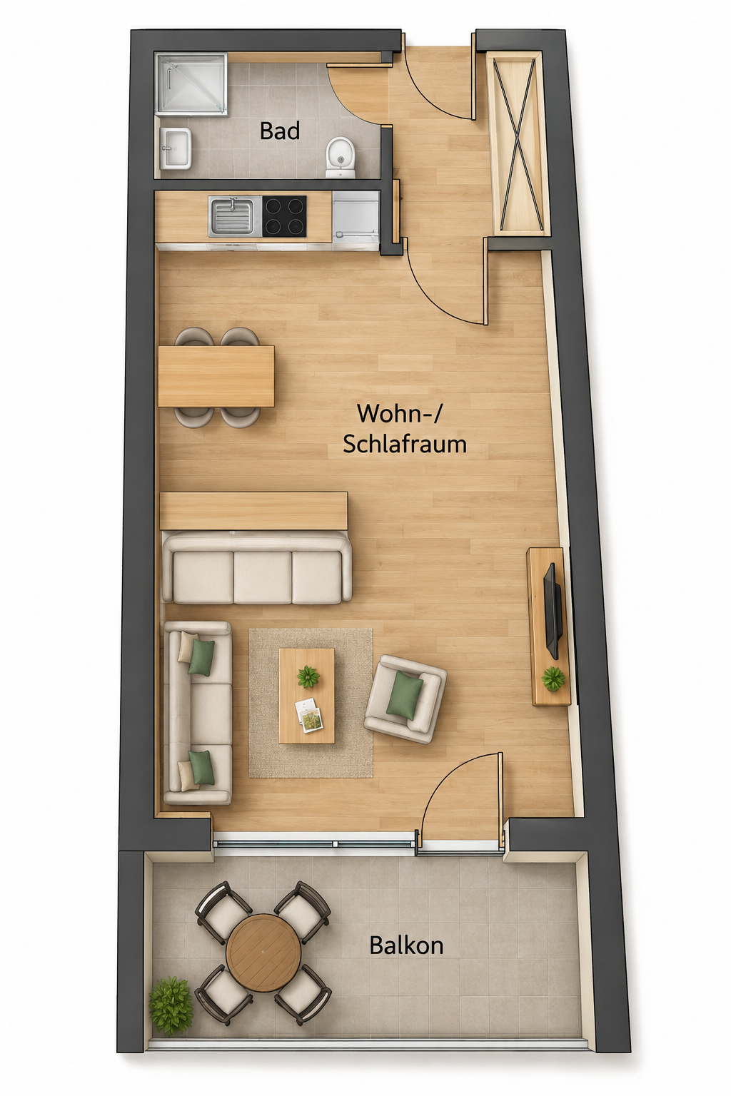 Grundriss der Ferienwohnung im Haus Dreisessel in Haidmühle
